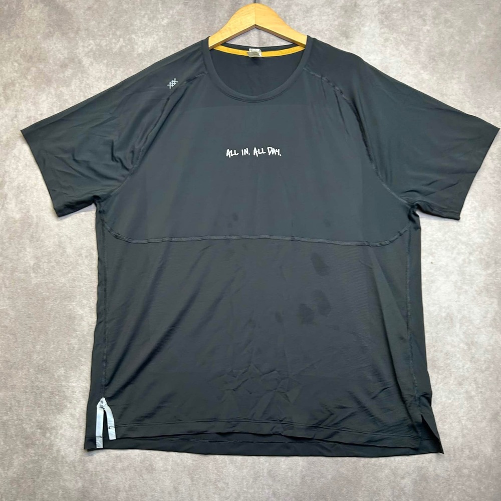 Rhone Men XL All In All Day Graphic Performance Training Tee Gray Short Sleeve